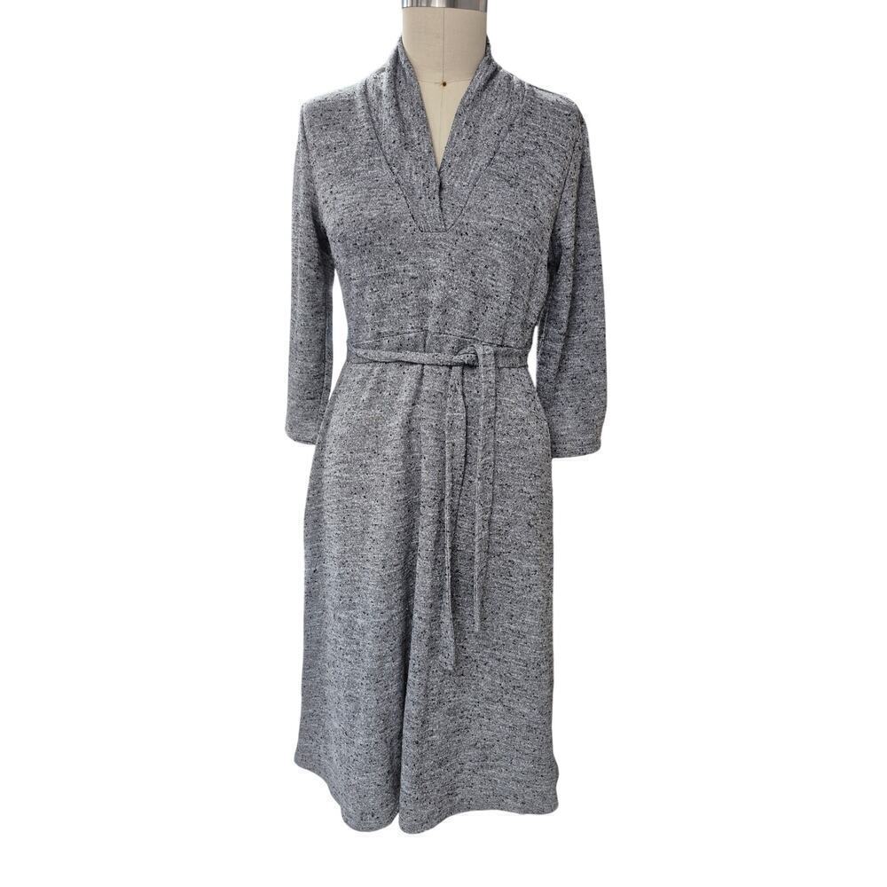 Chaus New York Poly/ Cotton Knit A line Dress Belt Gray/Black Speckled Sz L